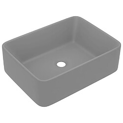 vidaXL Lavabo de luxe Gris clair mat 41x30x12 cm Céramique