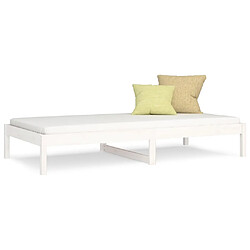 vidaXL Lit de jour sans matelas blanc 90x200 cm bois de pin massif