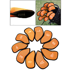 Acheter 10pcs / Pack Ensemble De Couvre-fers De Golf En Maille Pour La Plupart Des Fers Orange