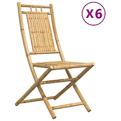 vidaXL Chaises pliables de jardin lot de 6 46x66x99 cm bambou