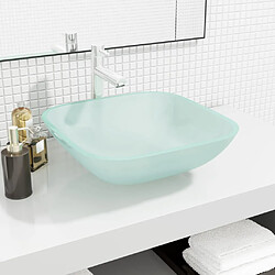 vidaXL Lavabo Verre 42x42x14 cm Dépoli