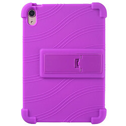 Coque en silicone flexible, antichoc avec béquille pliable violet pour votre iPad mini (2021)