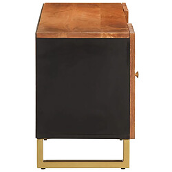 Acheter vidaXL Meuble TV marron et noir 105x33,5x46 cm bois massif manguier