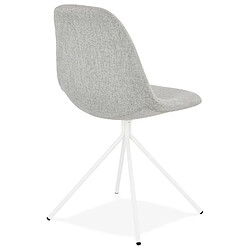 Acheter Alterego Chaise design 'TAMARA' en tissu gris avec pied en métal blanc