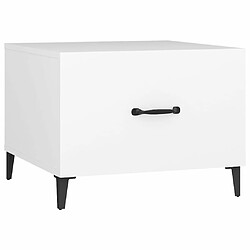 Maison Chic Table basse pour salon | Table à café avec pieds en métal Blanc 50x50x40 cm -GKD94794