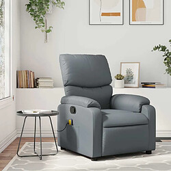 Maison Chic Fauteuil de massage inclinable,Fauteuil luxe de relaxation Gris Similicuir -MN81627