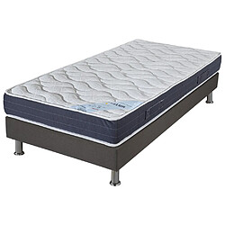 Ebac Matelas + sommier tapissier 90x190 Mousse - Melior - Soutien ferme - Gris