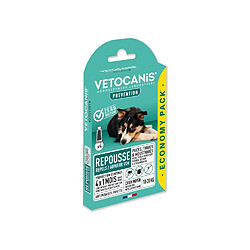 VETOCANIS 4 Pipettes anti-puces et anti-tiques - Pour chien 10-20 kg - 4x 1 mois de protection