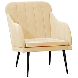 vidaXL Fauteuil Crème 63x76x80 cm Velours