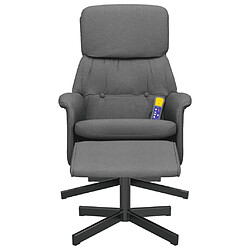 Avis vidaXL Fauteuil de massage inclinable et repose-pieds gris foncé tissu