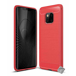 Htdmobiles Coque silicone gel carbone pour Huawei Mate 20 Pro + film ecran - ROUGE