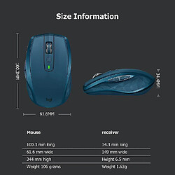 Acheter Universal Souris mobiles sans fil souris multi-périphériques (bleu)