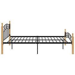 Avis vidaXL Cadre de lit sans matelas noir métal bois chêne 160x200 cm