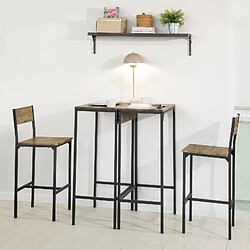 SoBuy OGT42-F Ensemble 2 Tables Hautes et 2 Chaises de Bar (4 pièces en total), Ensemble Tables et Chaises de Salle à Manger