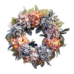 Grande couronne d'hortensia colorée de 22 ""ronde automne hiver porte d'entrée couronne Festival noël fait main guirlande guirlande suspendus ornement