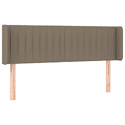 vidaXL Tête de lit avec oreilles Taupe 147x16x78/88 cm Tissu