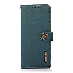 Etui en cuir véritable antichoc, fonction de balayage antivol vert pour votre Samsung Galaxy A33 5G