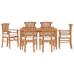 Salle à dîner de jardin 7 pcs,Table et chaise à manger Bois de teck solide -MN85432