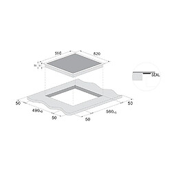 Table de cuisson à induction 60cm 4 foyers 7400w noir - CI642CTTWIFI - CANDY