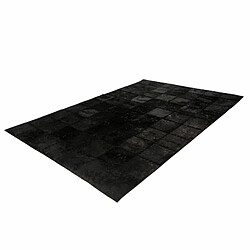 Acheter Paris Prix Tapis Patchwork en Cuir Fait Main Voila Noir 200 x 290 cm