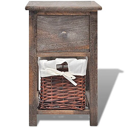 Avis Maison Chic Table de chevet Table de Nuit Meuble de Rangement Bois Marron