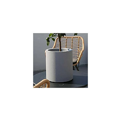 Riviera Pot en plastique rond aspect granit 30 cm Gris clair.