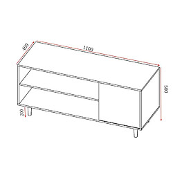 Toilinux Meuble TV HARRY - 110x40x50cm - Marron