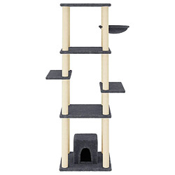 Avis Arbre à chat avec griffoirs,niche pour chat en sisal Gris foncé 154 cm -MN24786