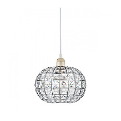 Luminaire Center Suspension Letitia Cristal,chrome poli 1 ampoule 16cm