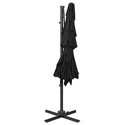 Acheter Helloshop26 Parasol mobilier de jardin à 4 niveaux avec mât en aluminium 250 x 250 cm noir 02_0008790