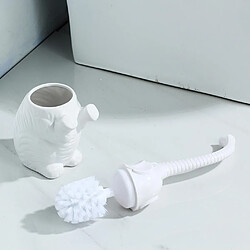 Acheter Universal Porte-brosse de toilette éléphant Set Brosse de toilette de salle de bains à manche long Brosse amovible en céramique + plastique en forme d &'éléphant |(blanche)