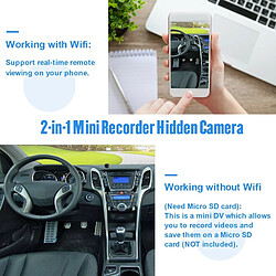 Mini caméra de surveillance infrarouge intelligente sans fil vision 170° 4K HD 1080P WIFI et DV, jour/nuit + Micro SD 128GO