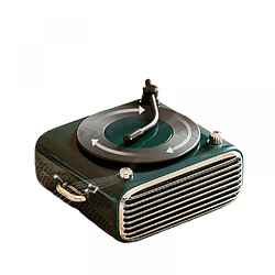 General Haut-parleur Bluetooth rétro, haut-parleur Bluetooth de style classique à l'ancienne, haut-parleur vinyle rétro, carte TF, entrée AUX, clé USB pour la maison, l'extérieur, les voyages, les fêtes, les cadeaux (vert)