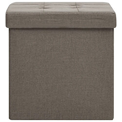 Avis vidaXL Tabourets de rangement pliables lot de 2 taupe faux lin