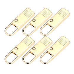 6pcs Métal Détachable étiquettes à Glissière Réparation Languettes De Traction Pour Vêtements Golden L