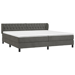 Avis Maison Chic Lit Adulte - Lit simple Lit à sommier tapissier et matelas moelleux - Meuble de Chambre - Gris foncé 200x200cm Velours -MN40684