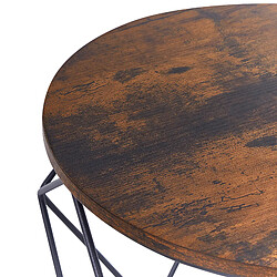 Beliani Table d'appoint Table basse Panneau de particules de bois Bois foncé BRUNI pas cher