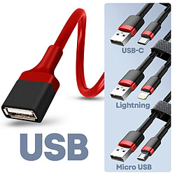 Câble USB Femelle MHL Vers HDMI Mâle + USB Mâle HD 2K Max excell Noir / Rouge pas cher