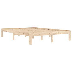 Avis Maison Chic Lit adulte - Lit simple Cadre de lit,Structure du lit Contemporain Bois de pin massif 140x200 cm -MN28863