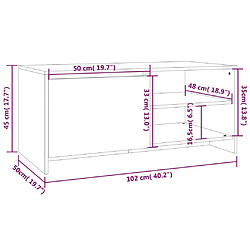 vidaXL Table basse chêne sonoma 102x50x45 cm bois d'ingénierie pas cher