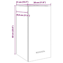 vidaXL Armoire suspendue gris béton 30x31x60 cm bois d'ingénierie pas cher