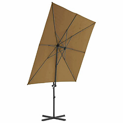 Avis Maison Chic Parasol Jardin | Parasol en porte-à-faux avec mat en acier Taupe 250x250 cm - GKD97046