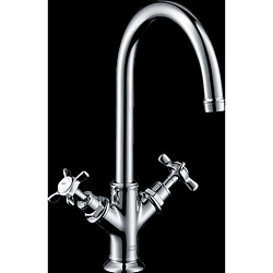 Mélangeur de lavabo HANSGROHE AXOR Montreux poignées croisillons avec tirette et vidage chromé - 16502000