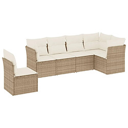 Maison Chic Salon de jardin avec coussins 6 pcs | Ensemble de Table et chaises | Mobilier d'Extérieur beige résine tressée -GKD71335