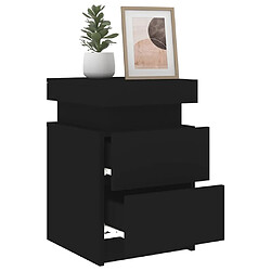 Maison Chic Lot de 2 Tables de chevet avec lumières LED - Tables de Nuit noir 35x39x55 cm pas cher