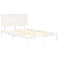 Avis vidaXL Cadre de lit sans matelas blanc 120x200 cm bois de pin massif