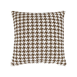 Coussin avec Rembourrage Marron et Blanc Ribe Kuatéh Design Pied-de-Poule 45x45 cm