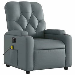 Avis Maison Chic Fauteuil Relax pour salon, Fauteuil de massage inclinable électrique gris similicuir -GKD41559