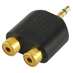 Wewoo Adaptateur or Plaqué RCA femelle à 3.5mm mâle Jack Audio Y