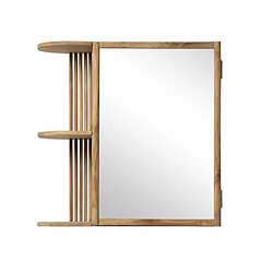 Vente-Unique Armoire murale de salle de bain en teck avec miroir et niches - Coloris naturel - CIMAHI 